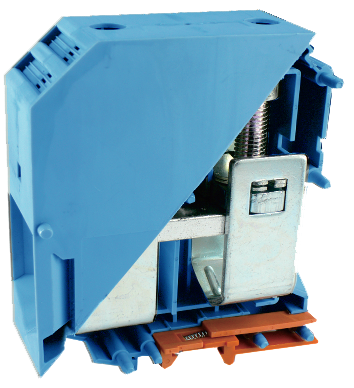 Проходная клемма UKJ-240(BU) - Проходная клемма, тип фиксации провода: винтовой, номинальное сечение: 240 мм кв., 415A, 1000V, ширина: 37,6 мм, цвет: синий, тип монтажа: DIN 35