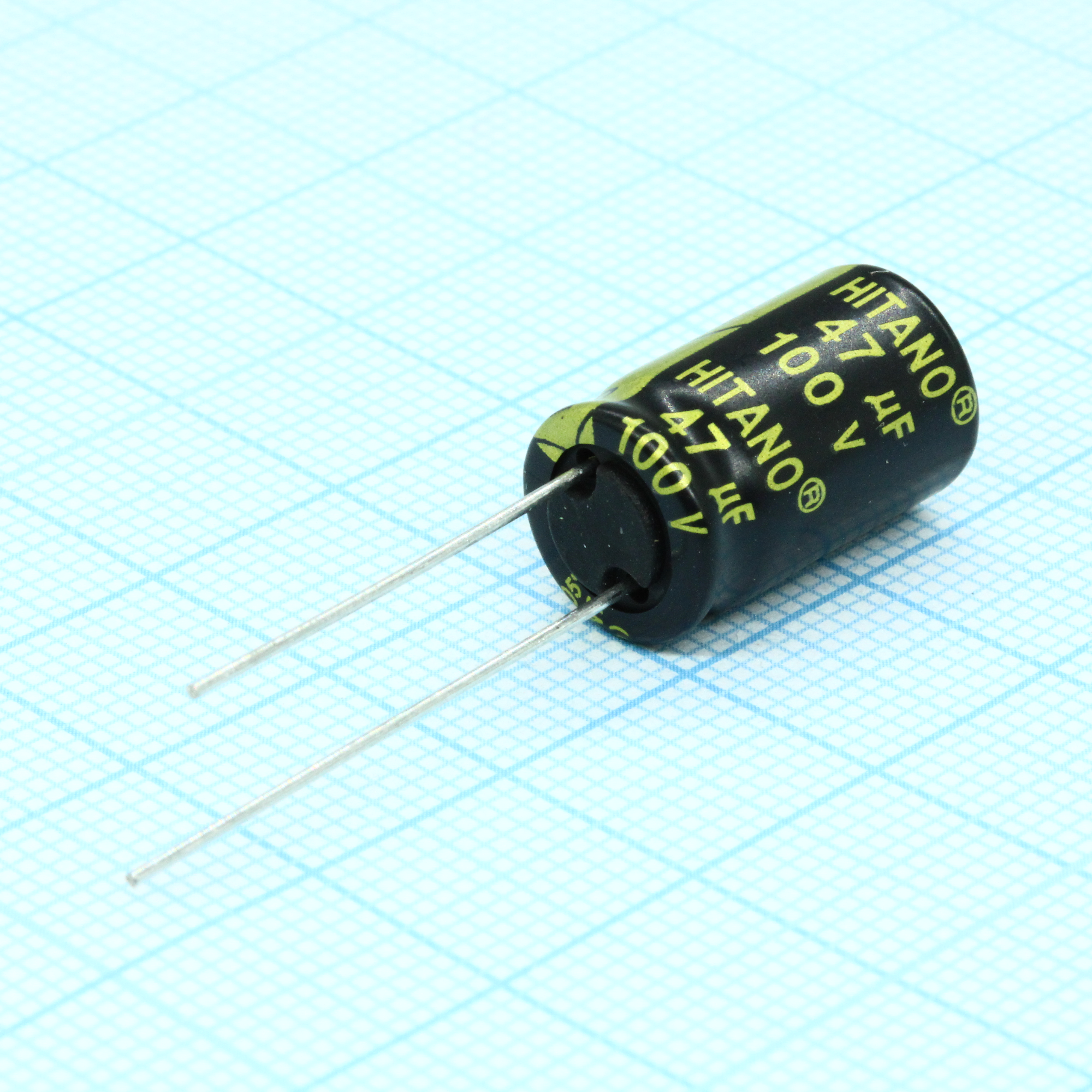 EXR470M2AB - Конденсатор алюминиевый электролитический 47мкФ 100В ±20% (10 X 16мм) радиальный 5мм 0.37Ом 382мА 5000час 105°С россыпь