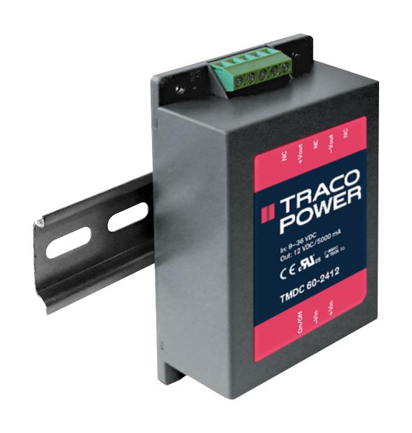 TMDC 60-2415 - Преобразователь DC-DC на шасси модульный вход 24В выход 24V 2.5A 60Вт 8-выводов