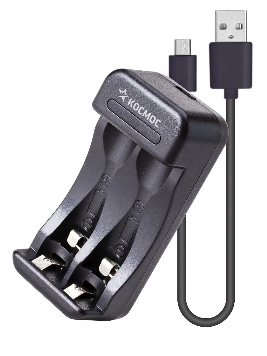 Зарядное устройство 1-2 AA/AAA питание от USB шнур. автомат.,