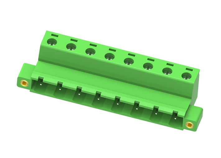 Вилочный разъем на кабель MC-PB7.62H12C-F-0001 - Вилочный разъем, прямой, на кабель, шаг: 7.62 мм, 12 полюсов, фиксация провода винтовая, исполнение: с монтажными фланцами, 630V, 12A, цвет: зеленый