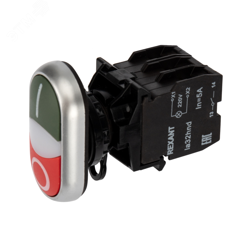 LA32 NO+NC - Кнопка управление Старт-Стоп с подсветкой 220В