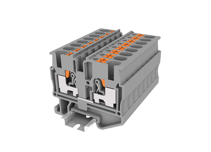 Проходная клемма TPM2.5-2-GY - Проходная клемма, тип фиксации провода: push-in, номинальное сечение: 2,5 мм кв., 24A, 500V, ширина: 5,2 мм, цвет: серый, тип монтажа: DIN 15