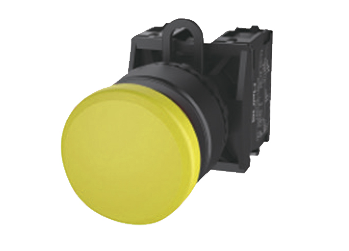 Кнопка грибовидная (желтая) TS2010-0EM30 - Кнопка грибовидная, без блокировки, без подсветки, пластиковое переднее кольцо, без контактной группы, диаметр головки кнопки 30 мм, диаметр посадочного отверстия: 22 мм, цвет: желтый