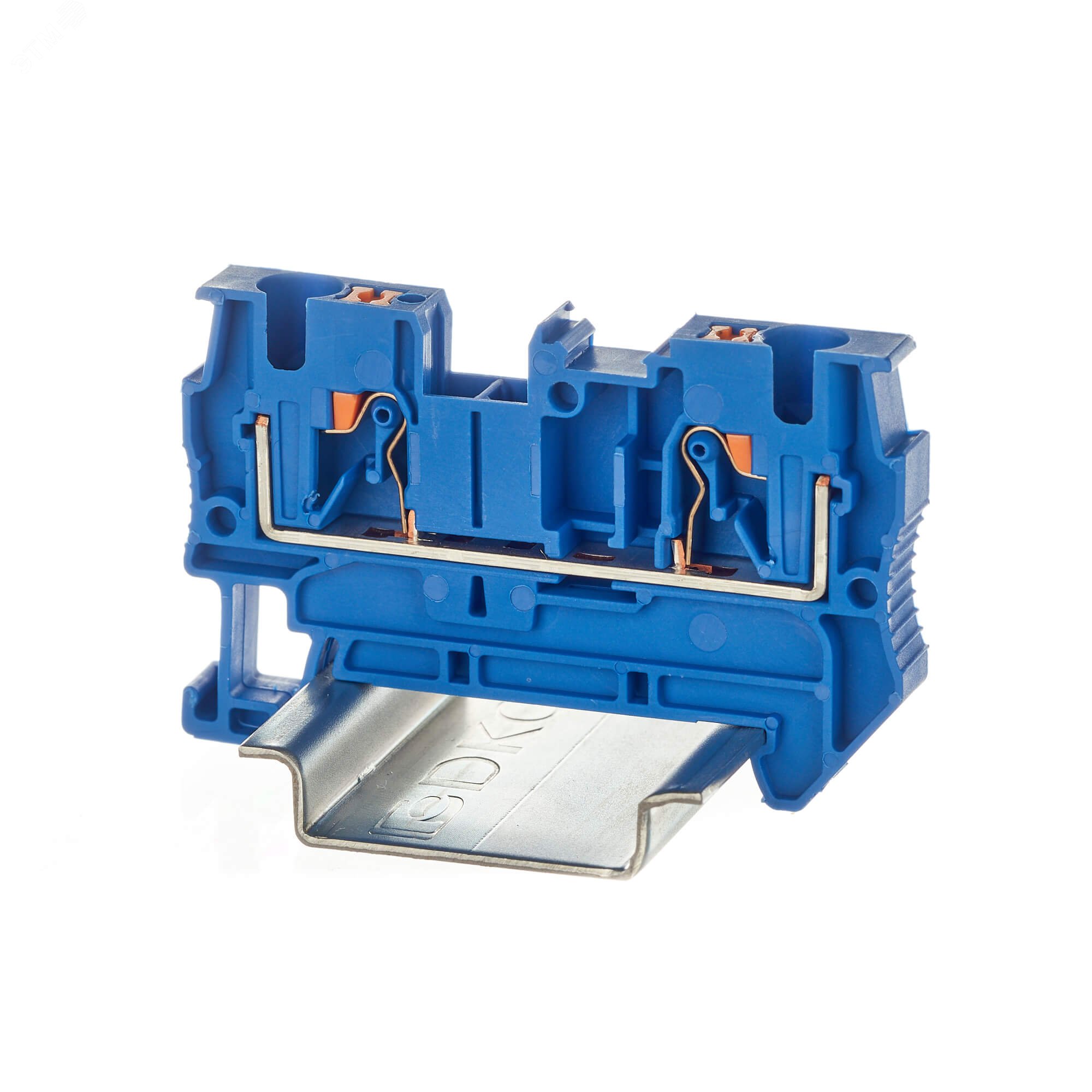 Клемма проходная, зажим push-in, 2 точки подключения, 4 кв.мм, синяя VPR-4-BU