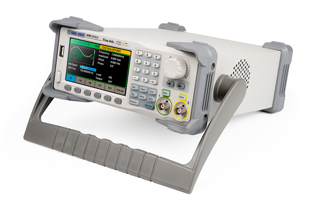 АКИП-3418/3 - Генератор сигналов стандартной и произвольной формы по технологии TrueArb, двухканальный 120МГц ± 1мкГц, частотомер до 200МГц