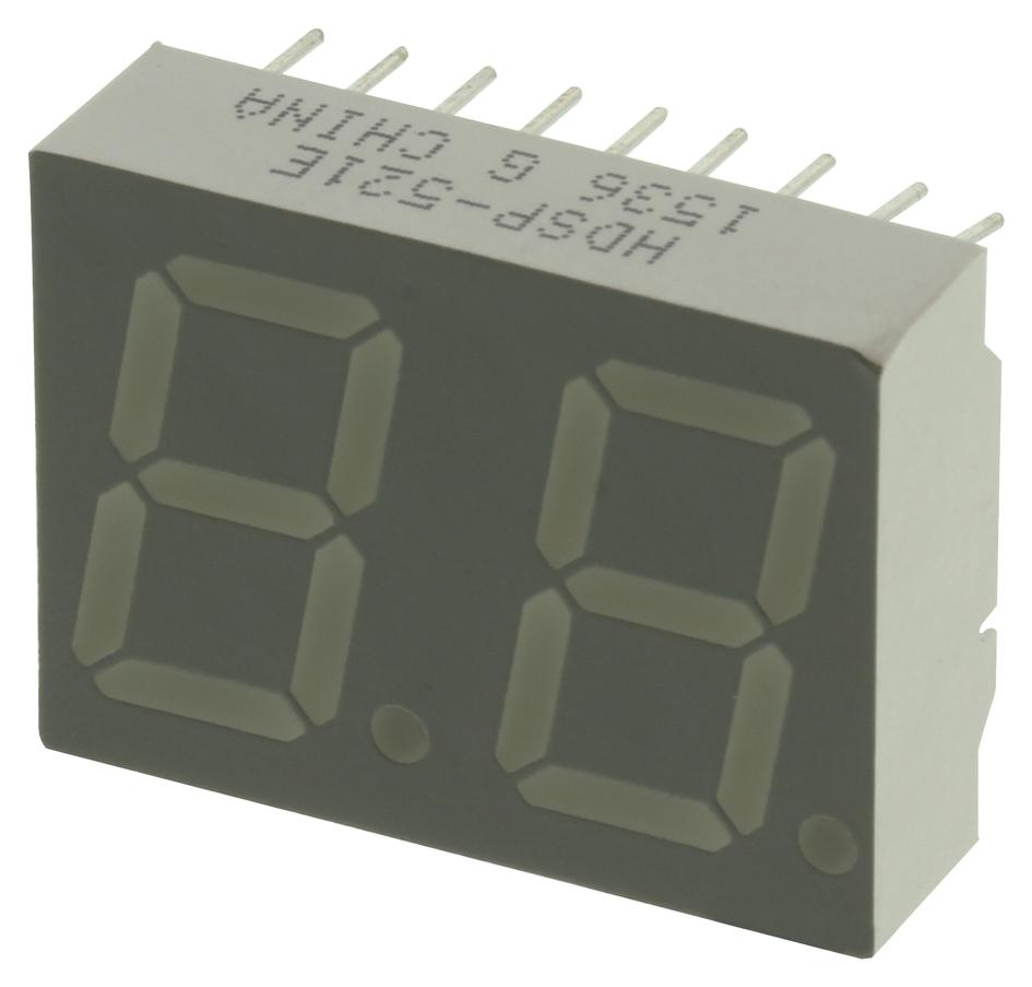 HDSP-521E - Индикатор светодиодный 7-сегментный 14.2мм 2-знаковый общий анод десятичная точка справа