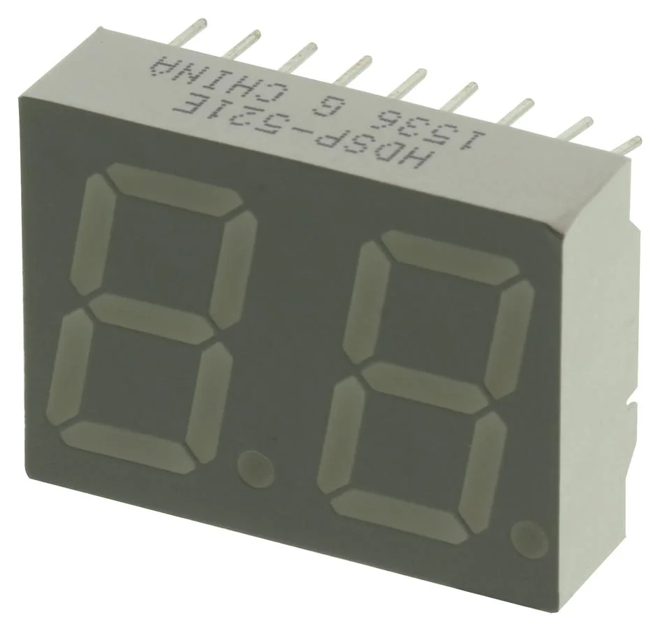 HDSP-521E - Индикатор светодиодный 7-сегментный 14.2мм 2-знаковый общий анод десятичная точка справа