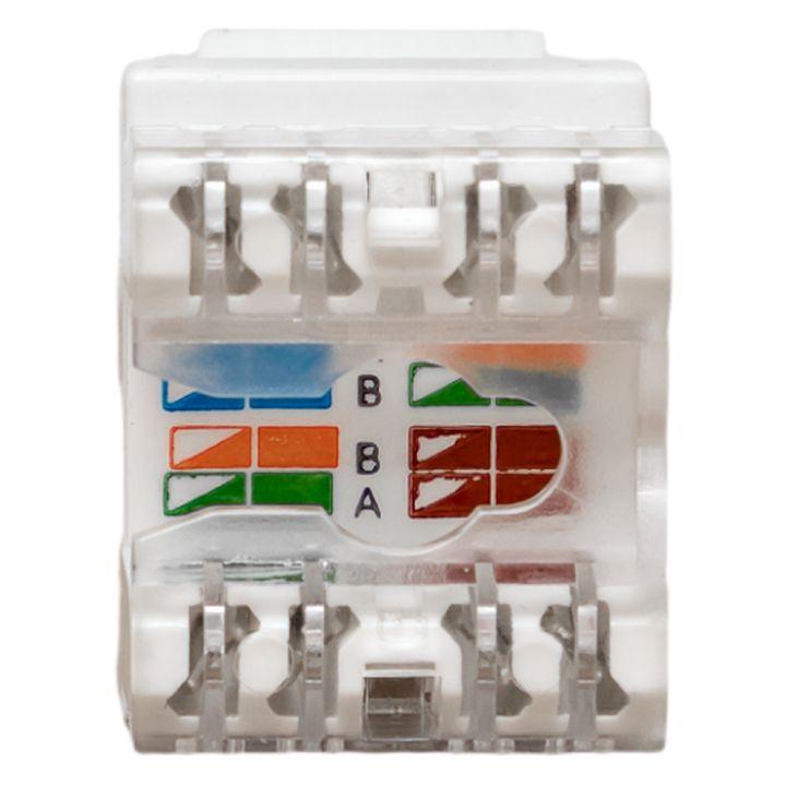 Модуль Keystone RJ45 кат.5E неэкранир. 110 IDC 180град. бел. TERACOM PRO TRP-KSTN-180D-5EUTP-WH