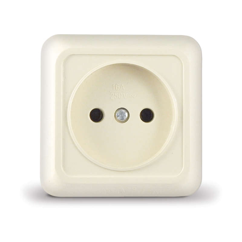 Розетка 1-м ОП Олимп 16А IP20 без заземл. сл. кость Б-О0022