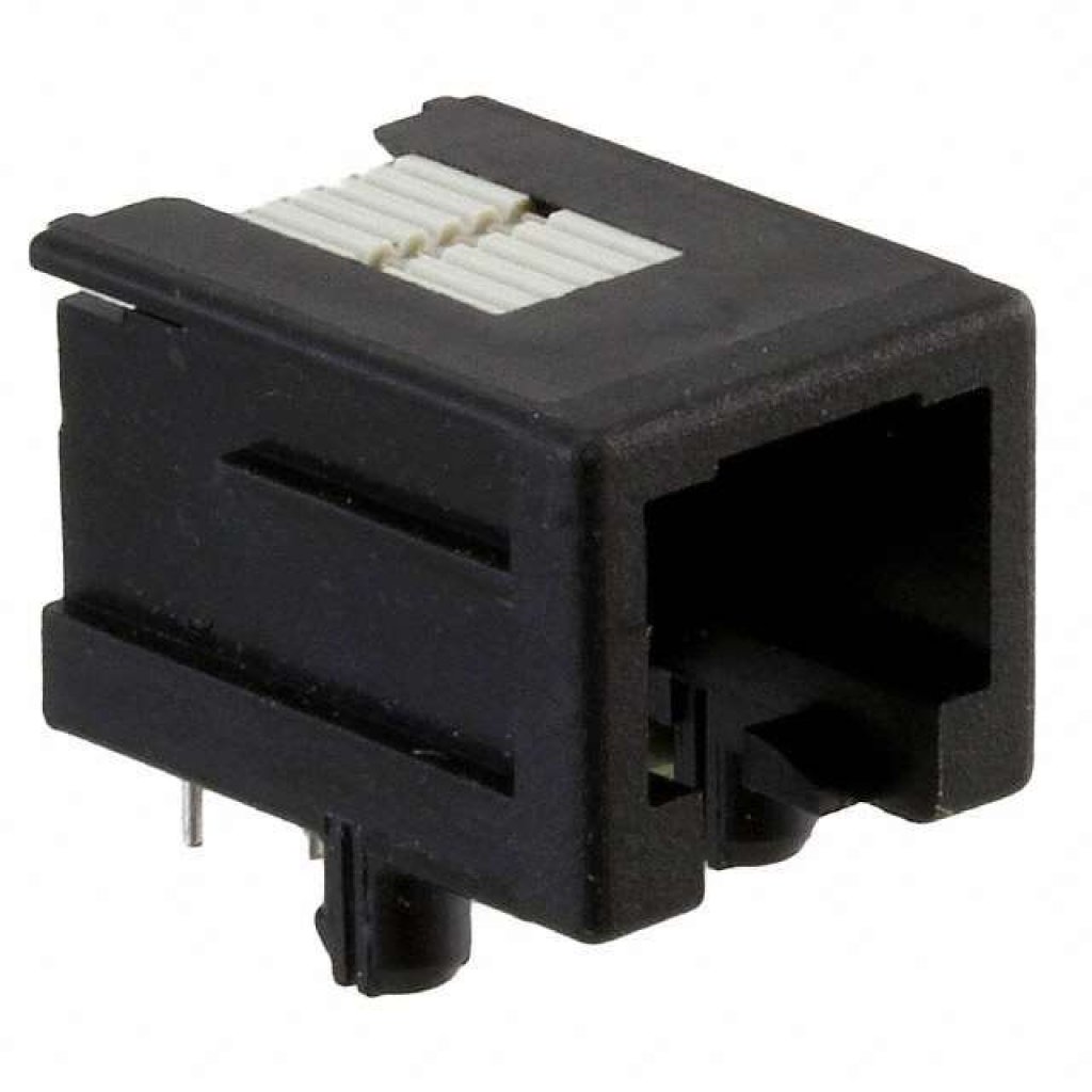 1-1705950-1 - Модульный разъем, Cat3, RJ22, Гнездо, 6 контакт(-ов), 6 вывод(-ов), 1 порт(-ов)
