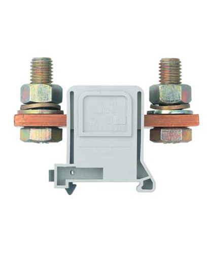 Клемма RFK 1 / 95 FM PA - Сильноточная болтовая клемма, тип фиксации провода: перевернутый болт-перевернутый болт, номинальное сечение: 95 мм кв., 250A, 1000V, ширина: 32 мм, цвет: серый, тип монтажа: DIN 35