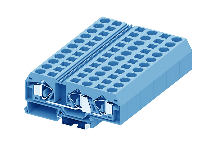 Проходная клемма 216954 - Проходная клемма, TA16-1-2, 3 точки подключения, тип фиксации провода: пружинный, номинальное сечение: 16 мм кв., 76A, 800V, ширина: 12 мм, цвет: синий, тип монтажа: DIN 35