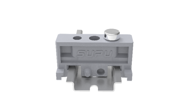 Концевой стопор 215206 - Концевой стопор на рейку DIN15, тип зажима: винт, ширина: 6 мм, цвет: серый, пластик