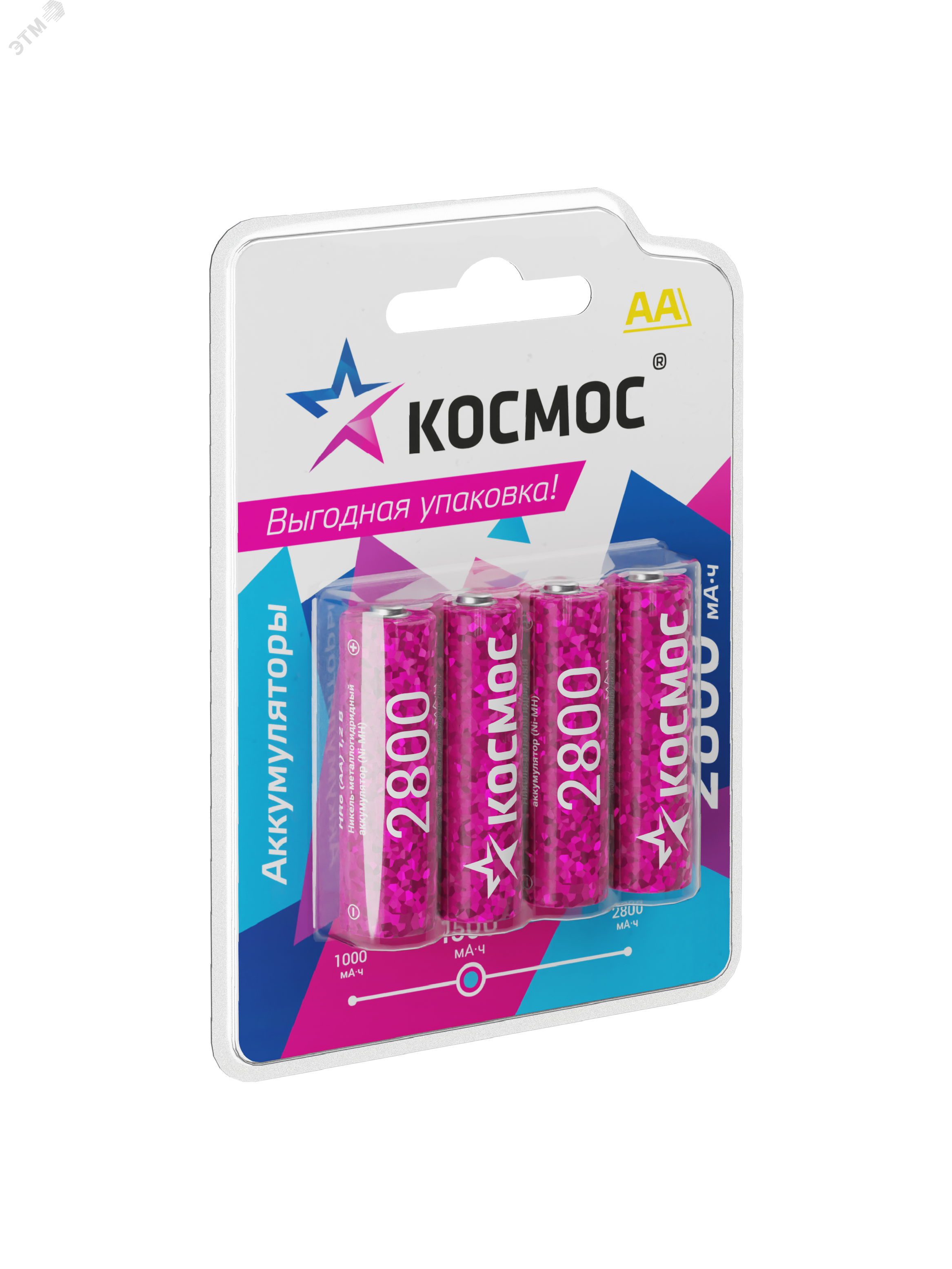 Аккумулятор AA/R6 2800мА.ч NI-MN BP-4 (блист.4шт) KOCR6NIMH2800MAH4BL