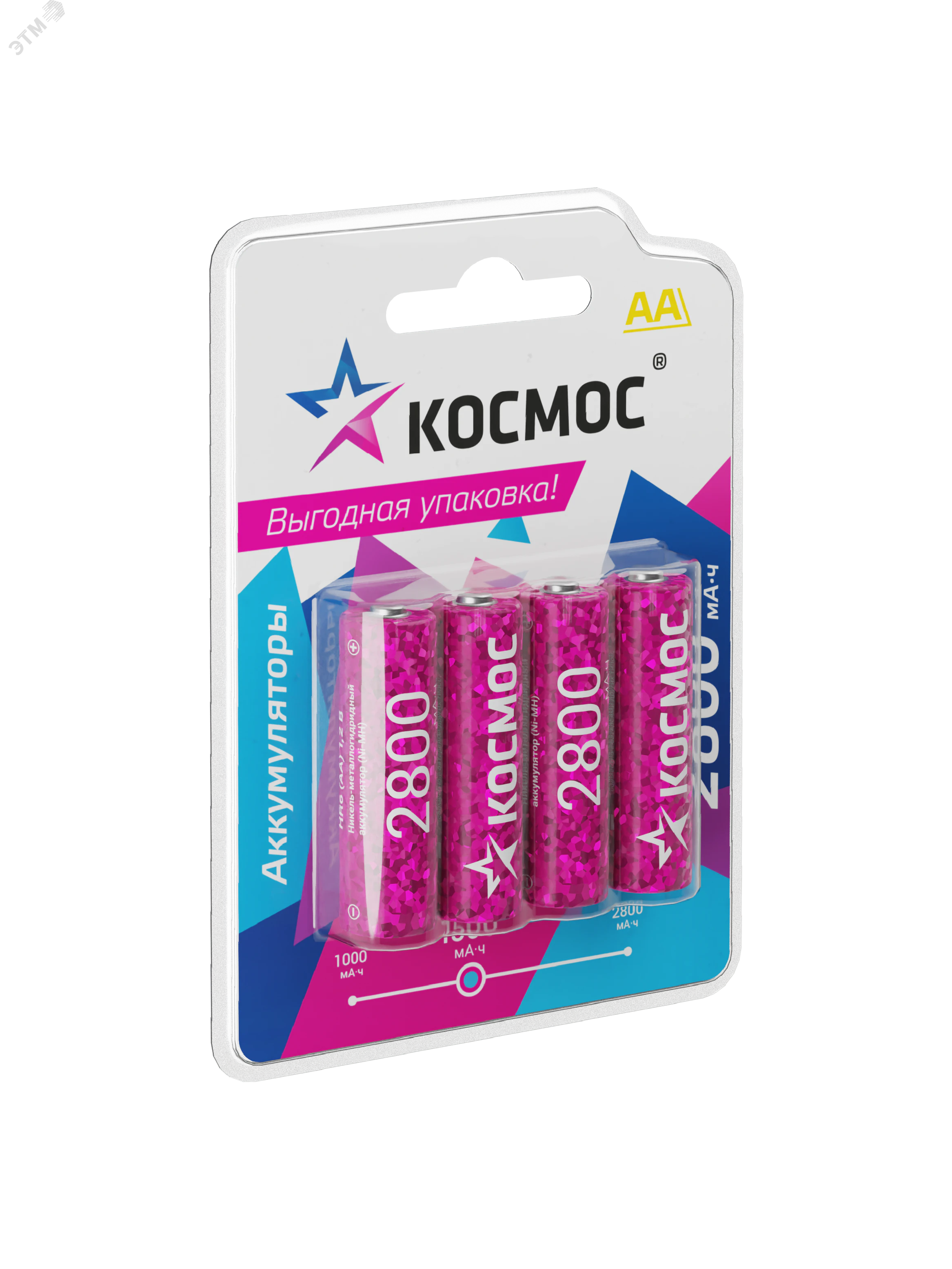Аккумулятор AA/R6 2800мА.ч NI-MN BP-4 (блист.4шт) KOCR6NIMH2800MAH4BL
