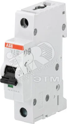 Выключатель автоматический модульный 1п C 10А 6кА S201 C10 ABB 2CDS251001R0104
