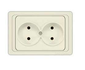 Розетка 2-м СП Валери 16А сл. кость Б-В0102