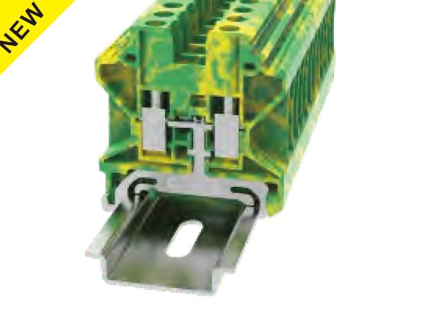 Заземляющая клемма DHV6-PE-01P-1C - Заземляющая клемма, высоковольтная, тип фиксации провода: винтовой, номинальное сечение: 6 мм кв.,  ширина: 8,2 мм, цвет: желто-зеленый, тип монтажа:  DIN35