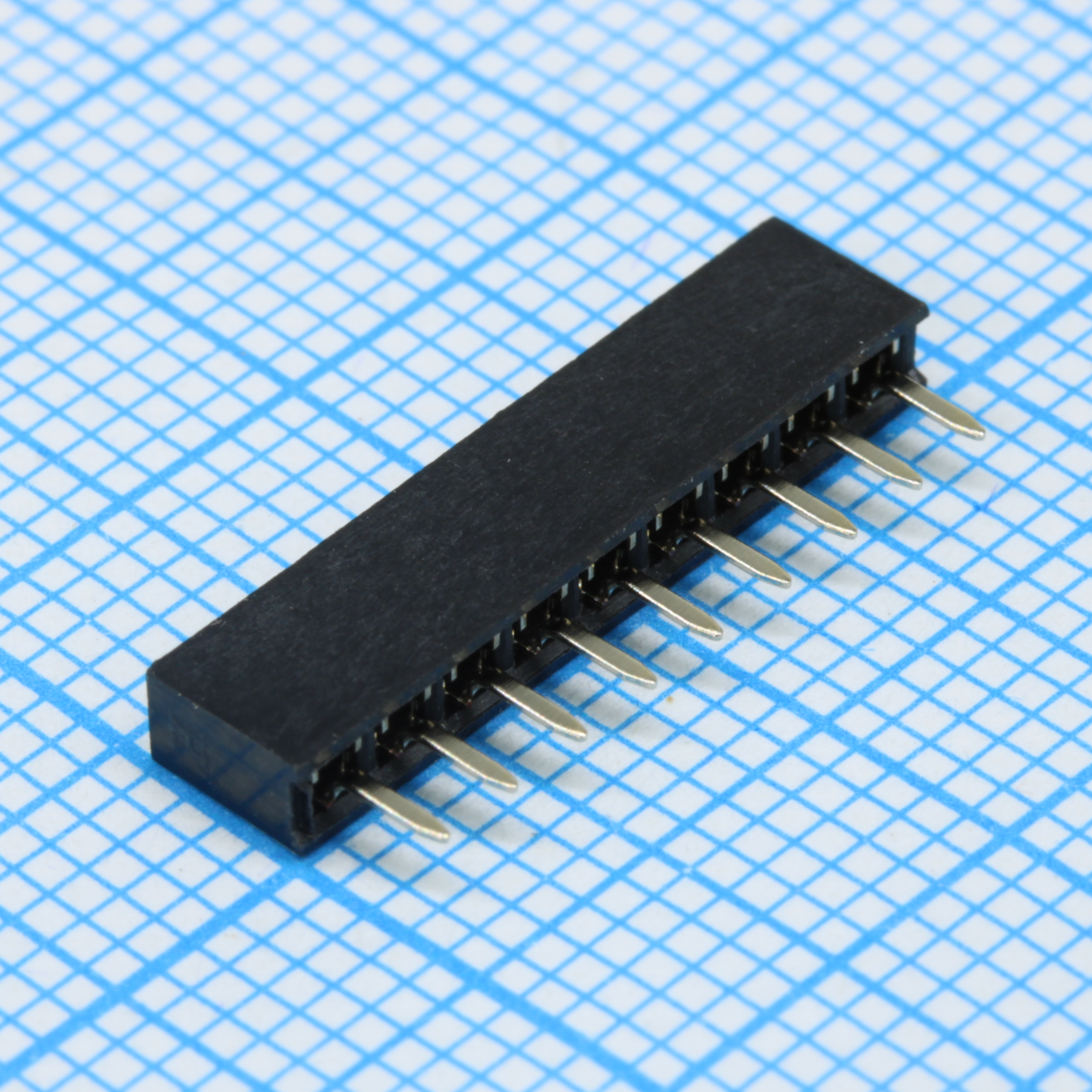 DS1026-01-1X9S8BV - Гнездо на плату 1х9 конт., шаг 2.00мм, высота 4.3мм, позолоч.