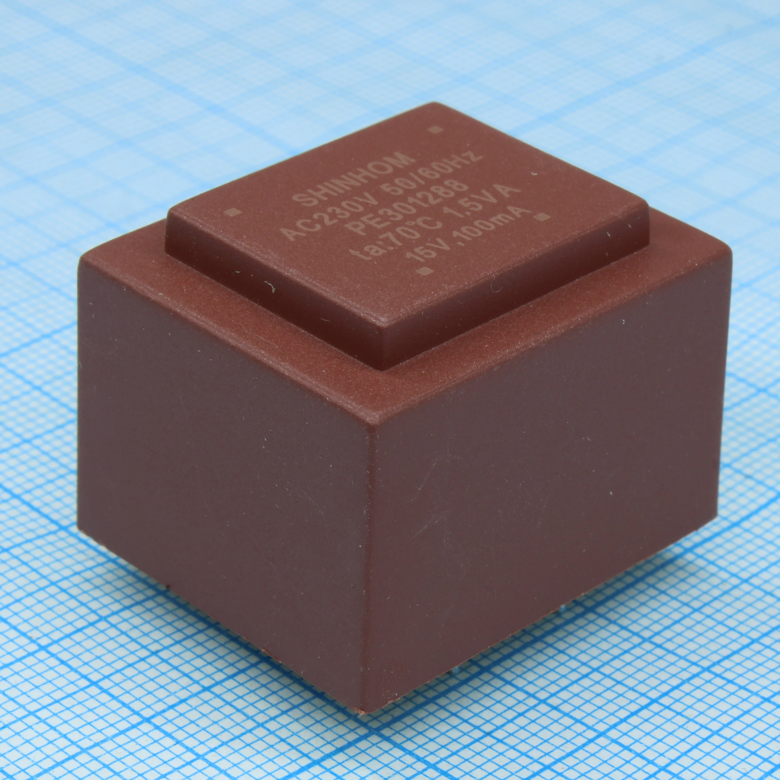 PE301288 - Трансформатор питания 1.5ВА  230В 15В/100мА ta 70°C (EI 30/12.5) 25мм