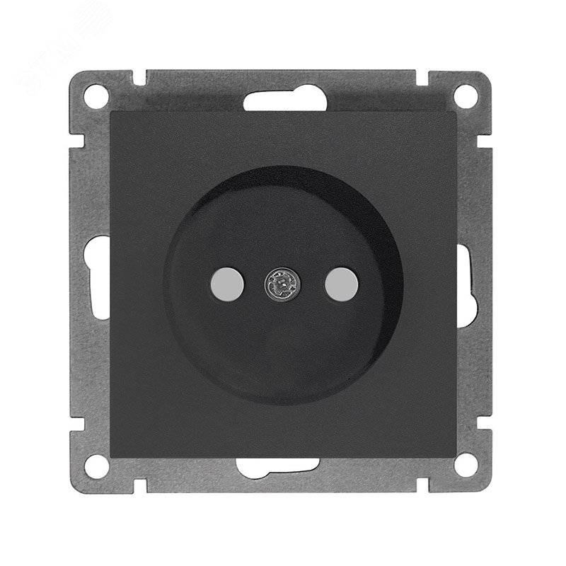 Розетка одноместная UNIVersal серия Афина б/з, з/ш, с/у, 16А, 220В, графит (еврослот), механизм A0047-Gr