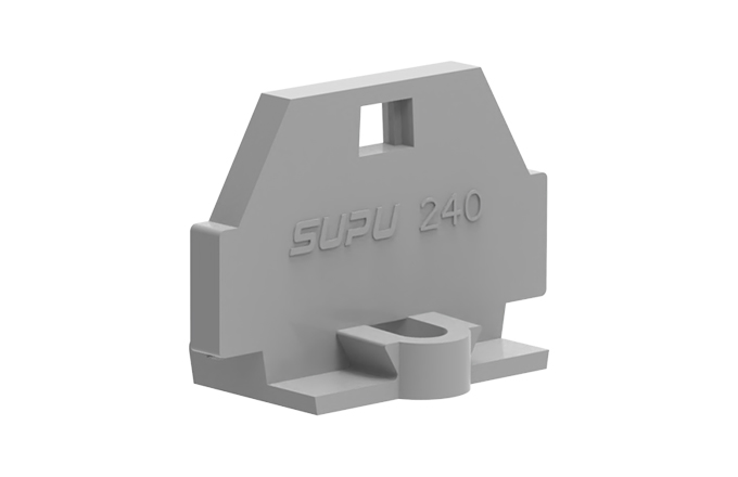 Торцевая крышка 240621 - Торцевая крышка для клемм 240…, с монтажным фланцем, цвет: серый