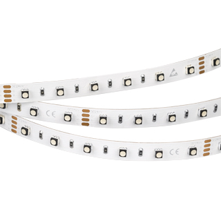 Лента MINI-F60-10mm 24V RGB (14.4 W/m, IP20, 3535, 5m) 022718(2) - Светодиодная гибкая лента MINI-F60, открытая IP20. Светодиоды 3535, 60 шт/м (300 шт на 5 м), белая плата 10 мм, скотч 3M. Цвет RGB, угол 120°. Питание 24V, мощность 14.4 Вт/м (72 Вт на 5 м