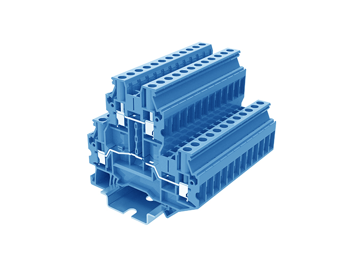 Этажная клемма TUD4-2-BU - Этажная клемма, тип фиксации провода: винтовой, номинальное сечение: 4 мм кв., 32A, 800V, ширина: 6,2 мм, цвет: синий, тип монтажа: DIN 35