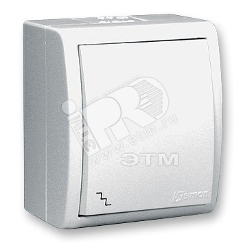 Переключатель проходной 1-кл. ОП 15 Aqua 10А IP54 винтов. зажим бел. 1594201-030 - Выключатель одноклавишный проходной, IP54, 10А 250В, винтовой зажим, S15 Aqua, белый