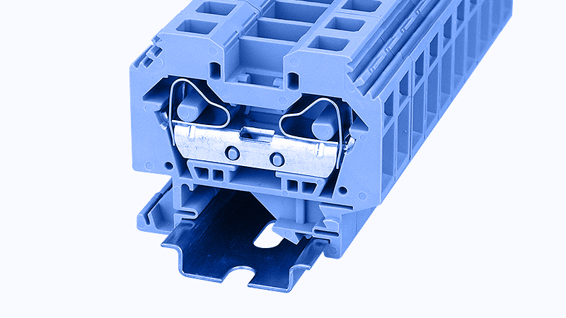 Проходная клемма WS16-SD-01P-12 - Проходная клемма, тип фиксации провода: пружинный, номинальное сечение: 16 мм кв., 76A, 800V, ширина: 4 мм, цвет: синий, тип монтажа: DIN35