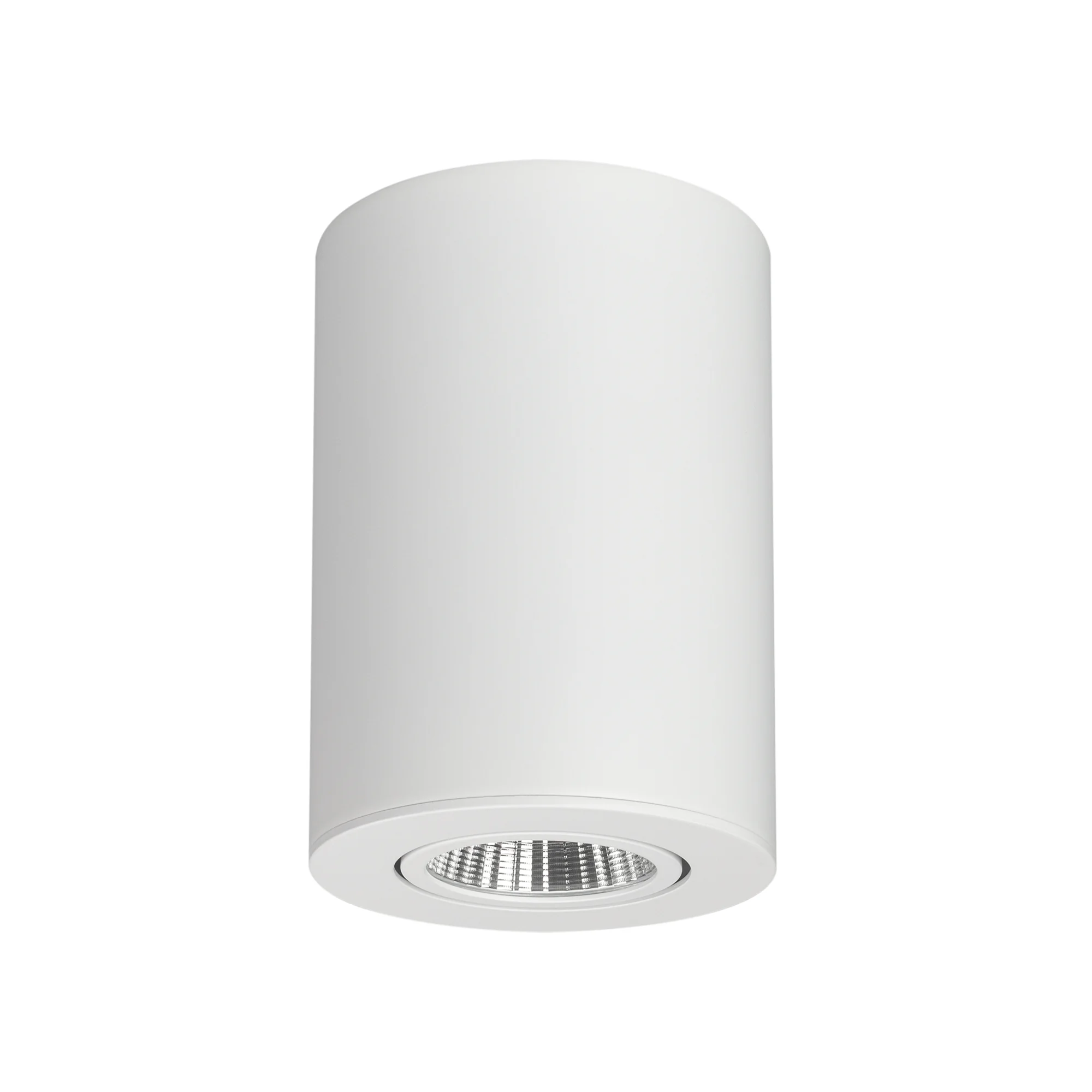 Светильник SP-FOCUS-R90-9W Warm White 021064 - Накладной светильник 9Вт, белый корпус цилиндр. Цвет ТЕПЛЫЙ БЕЛЫЙ 3000K, св.поток 720-810лм, CRI(Ra)>80, наклоняемая ось, угол 24°. Размер Ф90x126 мм. Питание AC 180-240V, 9Вт, встроенный драйвер (DC 200mA 20