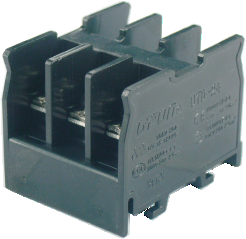 Барьерная клемма UTD-24/3 - Барьерная клемма, 3*2 точки подключения в клемме, тип фиксации провода: винтовой, номинальное сечение: 4 мм кв., 32A, 660V, ширина: 30 мм, цвет: черный, тип монтажа: DIN 35