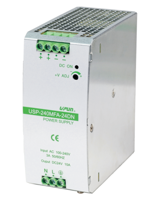Источник питания USP-240MFA-48DN - Источник питания, однофазный, 48 V DC/5 A, 240W, диапазон входных напряжений: 85 - 264 V AC; габариты (мм): 110x54x124, металлический корпус, монтаж: на DIN рейку