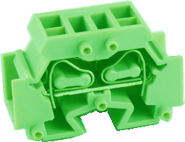 Клемма MINI UJ2-4/2X2(GN) - Мини клемма, 4 точки подключения в клемме, тип фиксации провода: пружинный, номинальное сечение: 4 мм кв., 32A, 500V, ширина: 12 мм, цвет: зеленый, тип монтажа: в зависимости от торцевой крышки