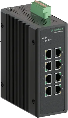 Коммутатор WIENET UMSA 8G - Коммутатор серии WieNet, неуправляемый, 8 портов RJ45 скорость передачи 10/100/1000 MBit/s, номинальное напряжение: 12-57 VDC, монтаж: на DIN рейку, материал корпуса: алюминий