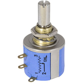 3540S-2  2кОм - Потенциометр прецизионный многооборотный (10 оборотов), 2кОм, 2Вт, °C: -55…+125,  угол поворота, °: 3600 ±10, 1000 циклов, Uмакс = 500В