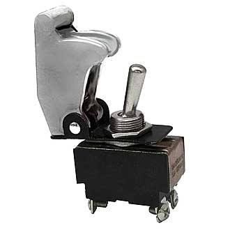 SAC-01 CHROME KN3B-201A - Тумблер ON-OFF (4c) 5А 250В с хромированным защитным колпачком SAC-01