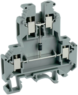 Этажная клемма UKJ-4/2-2D/C - Этажная клемма, с диодом, тип фиксации провода: винтовой, номинальное сечение: 4 мм кв., 32A, 500V, ширина: 6,2 мм, цвет: серый, тип монтажа: DIN 35