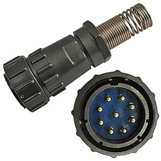 FQ30-9PIN TJ-16 - Кабельная вилка, 9 контакта, пружиный хвостовик под кабель 16мм