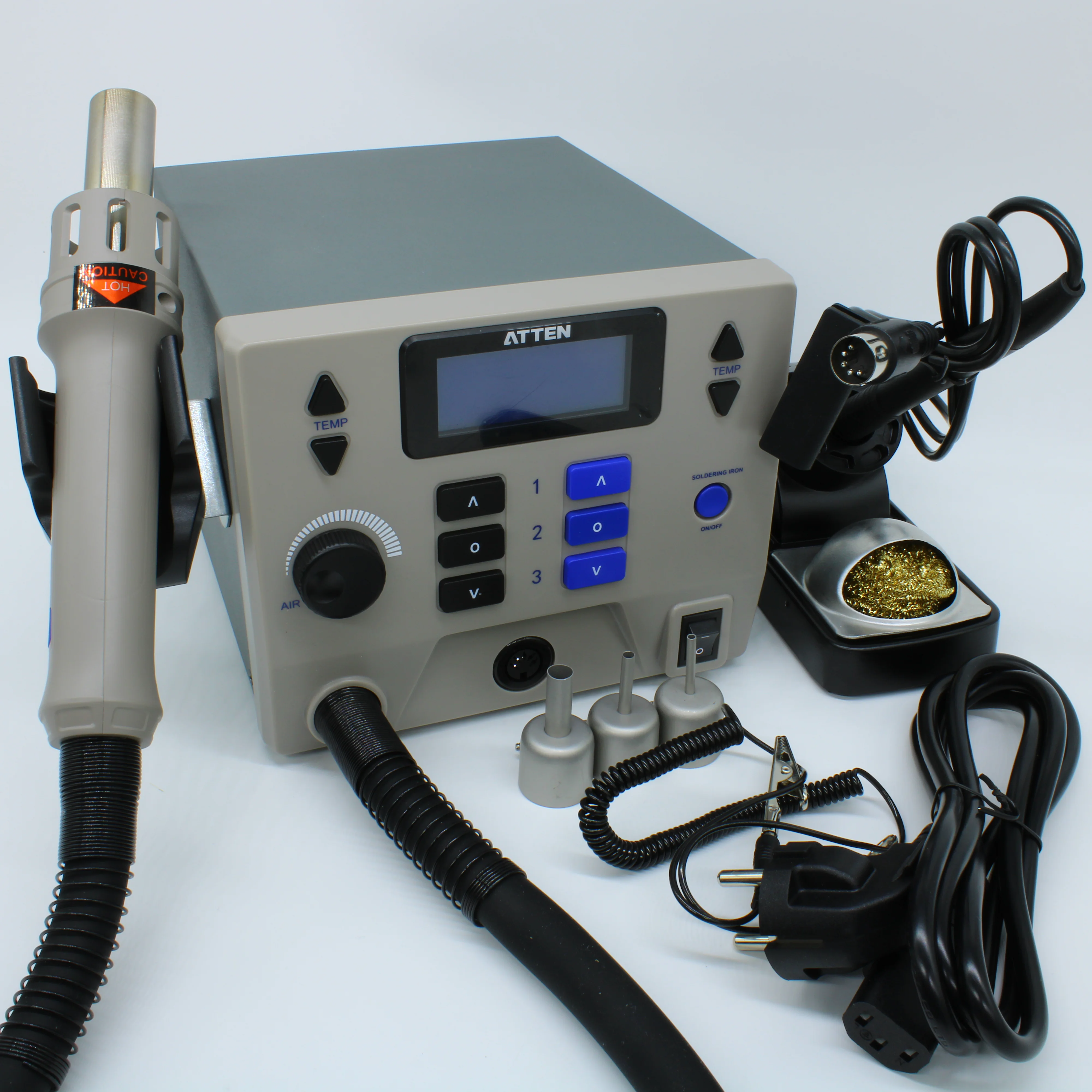 ST-8902D - 1300Вт двухканальная термовоздушная станция с паяльником (90Вт)
