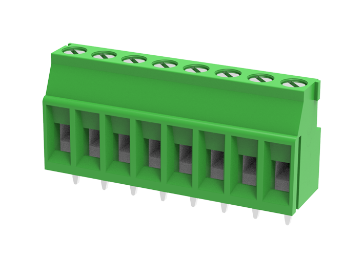 Розеточный разъем на плату MC-TF5.08H02C - Клемма, горизонтальный подвод кабеля, на плату, шаг: 5.08 мм, 2 полюса, фиксация провода винтовая, исполнение: стандартное, 320V, 14A, цвет: зеленый