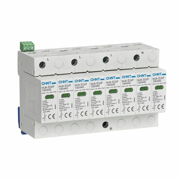 Ограничитель имп. перенапр. NU6-IIG 4Р In=40kA Uc=440B Im=100kA (R) (кр.3шт)