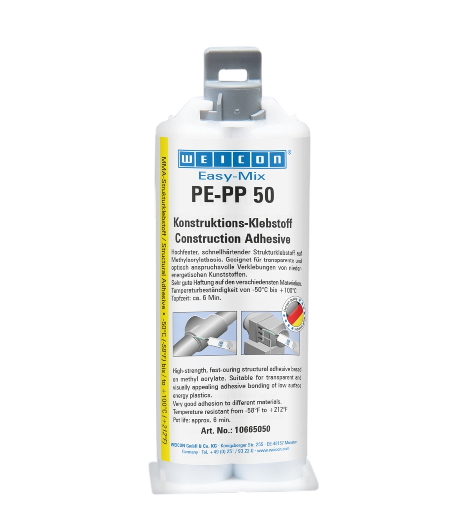 wcn10665050 - 10058667 WEICON Easy-Mix PE-PP 50 (50 мл) высокопрочный двухкомпонентный конструкционный клей