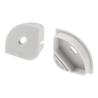 Заглушка ARH-KANT-30R с отверстием 016134 - PVC серая заглушка, с отверстием, для профиля KANT-H30 с полукруглым экраном.