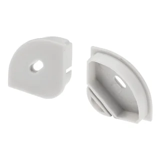 Заглушка ARH-KANT-30R с отверстием 016134 - PVC серая заглушка, с отверстием, для профиля KANT-H30 с полукруглым экраном.