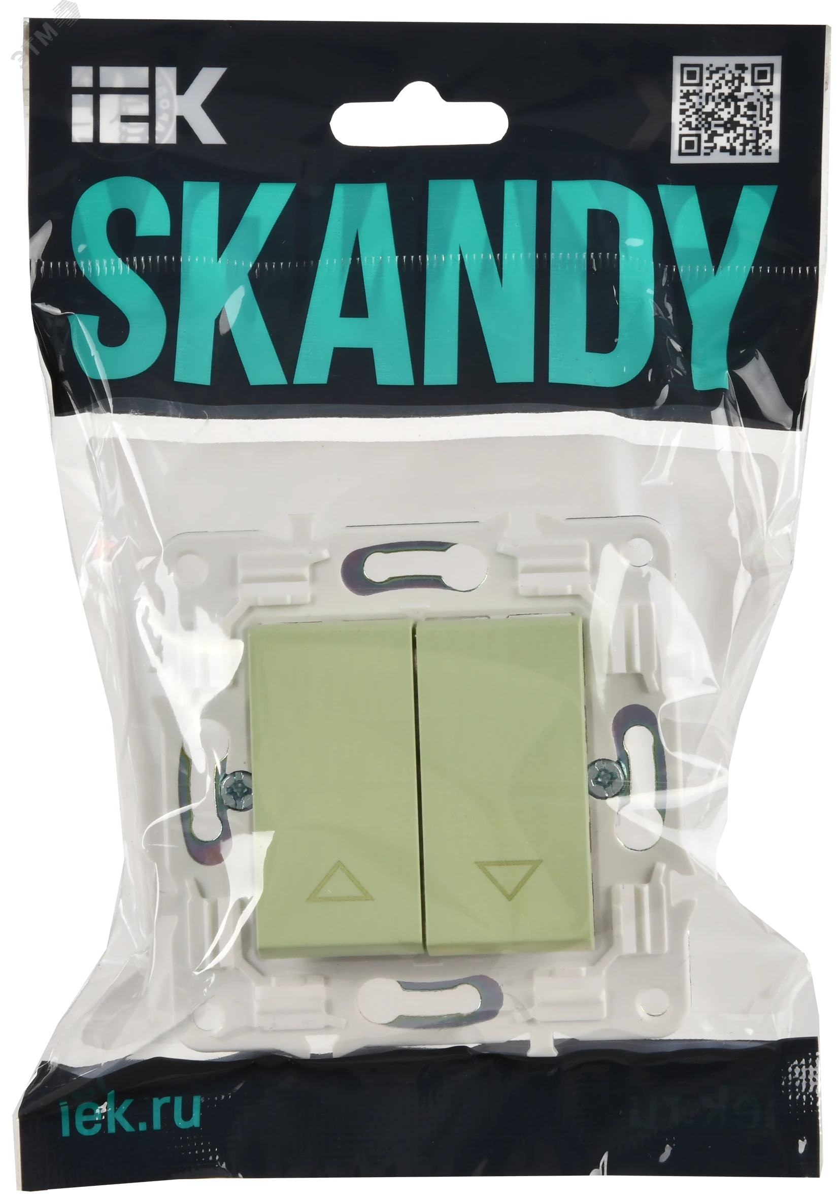 SKANDY Выключатель жалюзи 10А SK-V12G мятный IEK SK-V15-0-10-K06