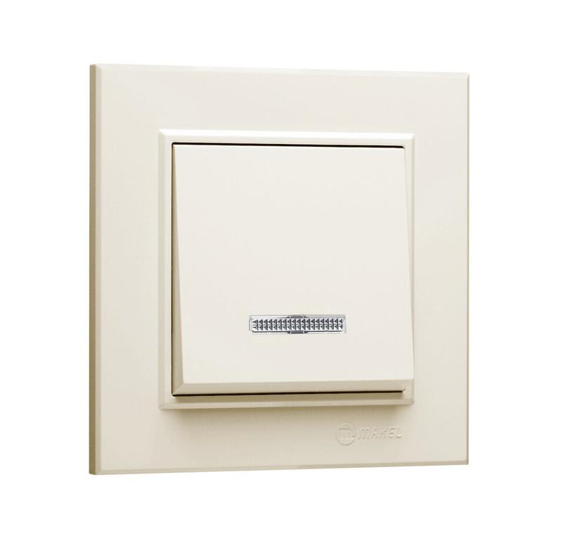 Выключатель 1-кл. СП Karea 10А IP20 с подсветкой крем. 56010021