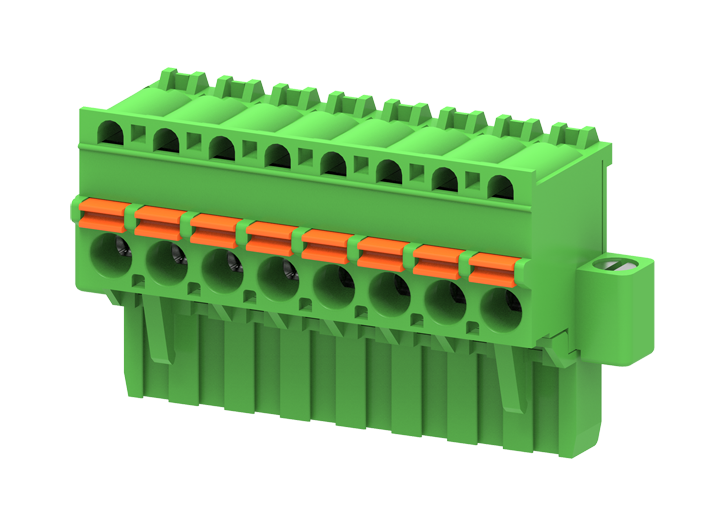 Розеточный разъем на кабель MC-RN5.08V03P-K-0001 - Розеточный разъем, угловой, на кабель, шаг: 5.08 мм, 3 полюса, фиксация провода Push-In исполнение: с монтажными фланцами, 320V, 12A, цвет: зеленый Розеточный разъем на кабель MC-RN5.08V03P-K-0001 - Розеточный разъем, угловой, на кабель, шаг: 5.08 мм, 3 полюса, фиксация провода Push-In исполнение: с монтажными фланцами, 320V, 12A, цвет: зеленый