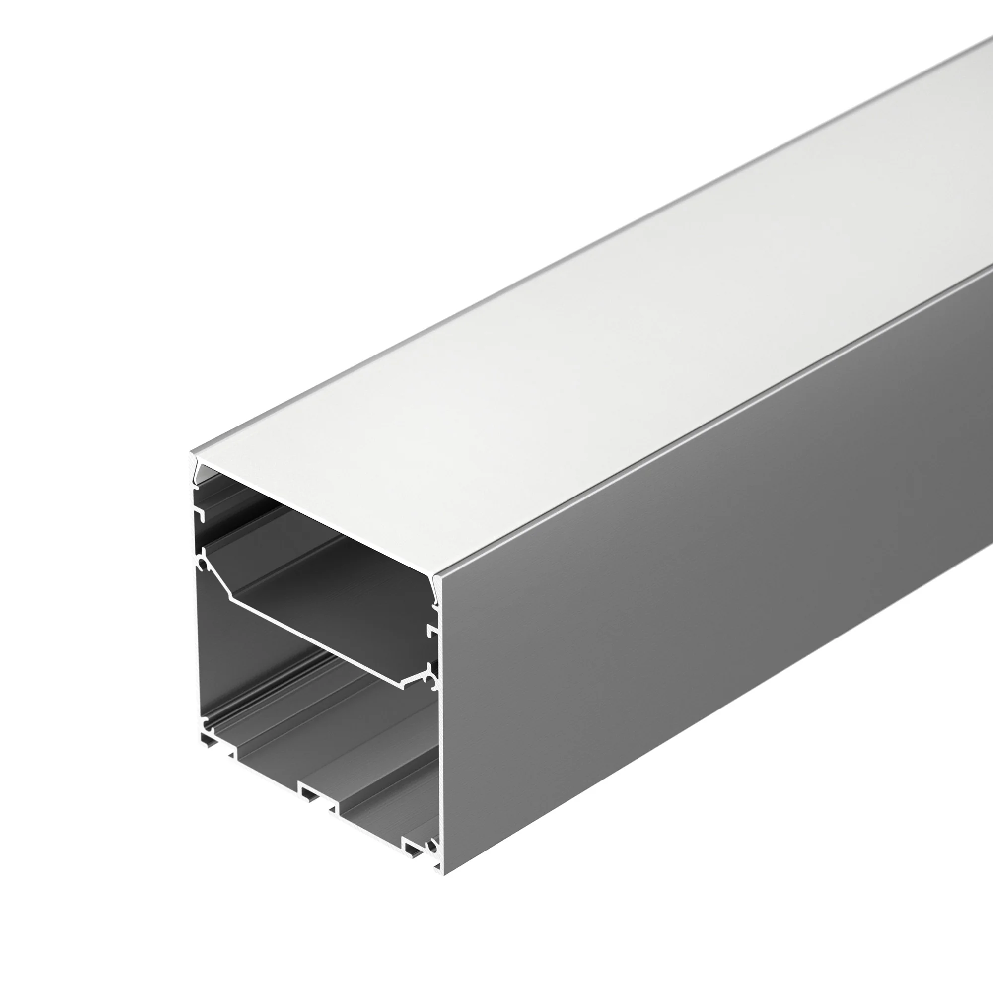 Профиль LINE-S-7575-3000 ANOD 041854 - Алюминиевый анодированный профиль для светодиодных лент и линеек. Габаритные размеры (LхWхH): 3000x75x75 мм. Ширина площадки для ленты 50 мм. Отсек для БП 72,5х33,3 мм.  Экраны, заглушки и другие аксессуары приобрета